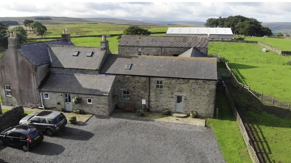 Aerial view of the farm